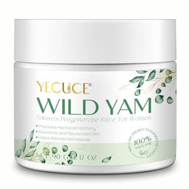 Crema de equilibrio salvaje Yam | 90g apoya el alivio natural de los síntomas menopáusicos，apoya el equilibrio hormonal femenino | crema tópica para todos los tipos de piel, silvestres orgánicas Yam