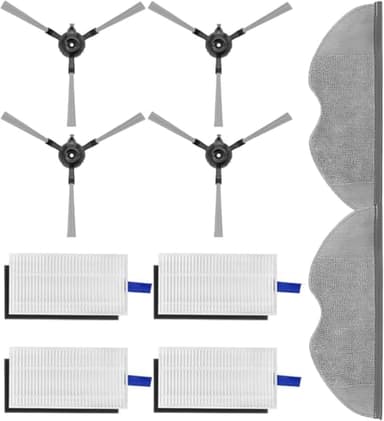 Juego de accesorios de repuesto para robot aspirador Xiaomi E5 Mijia, 10 piezas de filtro, cepillo de limpieza, accesorios para robot Xiaomi Mijia, incluye 4 filtros, 4 cepillos laterales, 2 toallitas