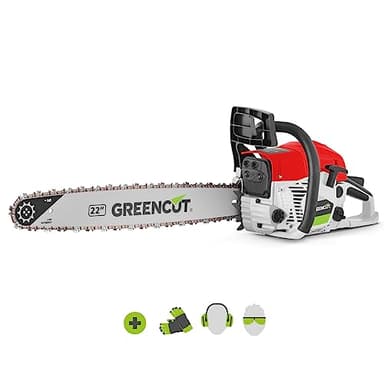 GREENCUT GS680X - Motosierra de gasolina con motor de 2 tiempos 68cc y 3,9cv con espada de 22'', arranque Easy-Start, sistema anti-vibración, tecnología TRU-SHARP