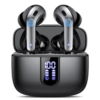 Auriculares Inalámbricos Bluetooth, Auriculares Bluetooth 5.3, 4 Mic con Reducción de Ruido ENC, 50H con Graves, Cascos Inalambricos Bluetooth IP7 Impermeable, Carga Rápida USB-C, Ajuste Cómodo