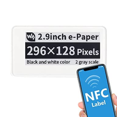 Etiqueta de Precio electrónica, Pantalla de Tinta electrónica de 2,9 Pulgadas, Monitor de Tinta de Ahorro de energía pasivo de comunicación de Campo cercano(Blanco)