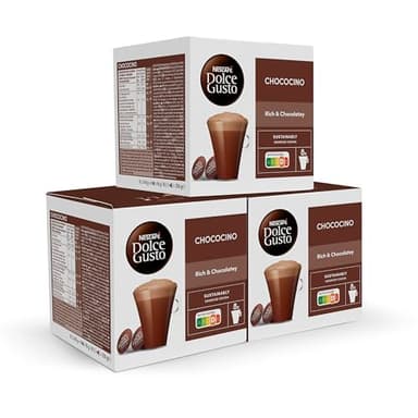 NESCAFÉ Dolce Gusto Chococino - Cápsulas de Café, 48 Cápsulas (3x16) - 24 Tazas de Café (2 cáps. por taza) - Bebida chocolateada - Originales para cafeteras Dolce Gusto