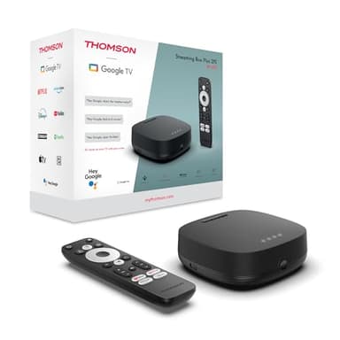 THOMSON Google TV Streaming Box Plus 270, 4K UHD, Altavoz Integrado para Control por Voz, Netflix, Disney +, Streaming a través de WiFi, Google Cast, 32GB de Memoria
