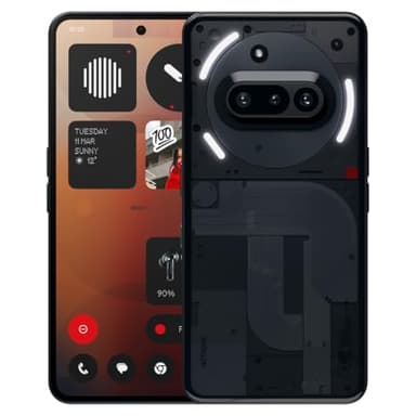 Nothing Phone (3a) 256 GB - Smartphone con cámara Delantera de 32 MP, Ultra Zoom 30x, Carga rápida a 50W y Pantalla AMOLED Flexible FHD+ de 6,77" - Negro