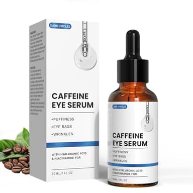 Sérum Contorno de Ojos Antiarrugas, con Ácido Hialurónico y Cafeína, Reduce Ojeras, Bolsas y Líneas de Expresión, Formulado para Hombres y Mujeres (30 ml)