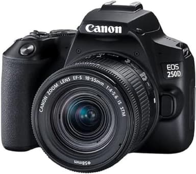 Canon EOS 250D - Cámara Digital (24,1 MP, 6000 x 4000 Pixeles, CMOS, 4K Ultra HD, Pantalla táctil) Negro - Kit con Cuerpo y EF-S 18-55IS STM