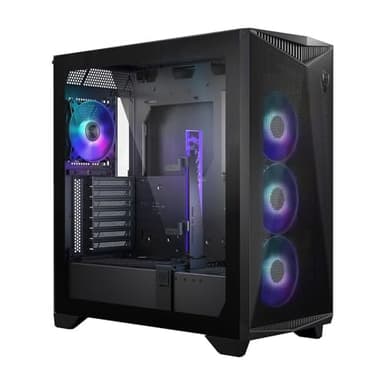 MSI MPG GUNGNIR 300R Airflow Caja PC Media Torre, E-ATX, Soporte Tarjetas gráficas, Intercambiable, Ventiladores ARGB PWM, Filtros Antipolvo, ARGB-PWM, USB 3.2 Gen 2x2 Tipo-C, Negro