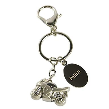 Regalo personalizado para moteros: llavero con una moto y grabado con el texto que tú quieras