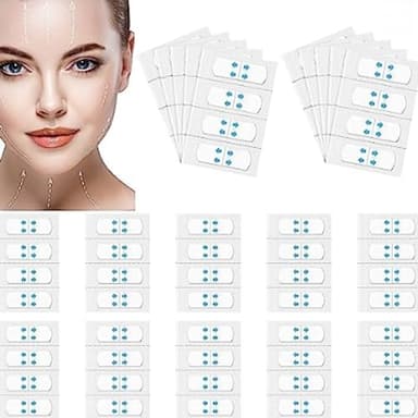 100 PCS Etiqueta estiramiento facial,Cinta adhesiva estiramiento facial Etiquetas delgadas invisibles en forma de V Cinta facial Maquillaje Herramientas estiramiento facial para rostro