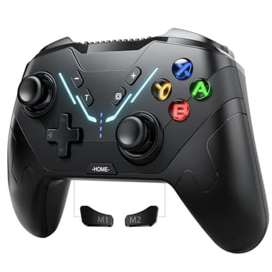 UPGRADE Nuevo Mando Switch, Mando Inalámbrico para Switch/Switch2/OLED/Lite/PC con Luces, Efecto Hall, Mando PC Mando Pro con Wake Up/Programable/Doble Vibración/Turbo/Gyro Axis/Captura de Pantalla
