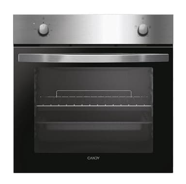 Candy Idea FIDCP X200, Horno Estático, 70L, 2400W, 1 Bandeja y 1 Rejilla, Limpieza Aquactiva, 4 Funciones, 2 Mandos Mecánicos, Puerta Doble Cristal, Inox y Negro