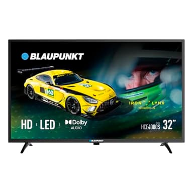Blaupunkt TV 32" HD LED, Dolby Audio, 2×HDMI, USB, Sintonizadores T2/S2/C, Bajo Consumo, Negro, 32HCE4000S