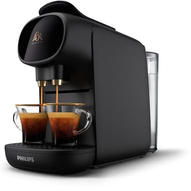 Philips Domestic Appliances L'Or Barista Sublime - Cafetera de Cápsulas, Reconocimiento de Cápsula Doble, 1 o 2 Tazas, Bandeja de Goteo Ajustable, Negro LM9012/60, 0,8 l
