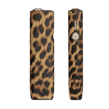 Funda protectora Case Cover para IQOS iluma ONE/ILUMA i one, diseño de botón esqueleto, material PC+PU accesorios (A-Leopardo amarillo)