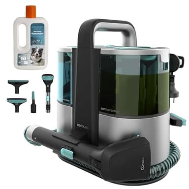 Cecotec Limpiador Aspirador de Tapicerías y Alfombras con Cable Conga 4000 Carpet&Spot Clean XL Advance. 600W, 14kPa, 2 Depósitos: Agua Limpia y Sucia, Pulverizador, Accesorio Ventanas y 3 Boquillas