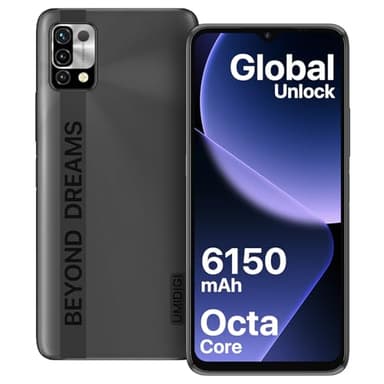 UMIDIGI Power 5 Teléfono Móvil,4GB+128GB Móvil(256 GB Ampliables) 6150mAh Batería,6.53" Pantalla,3 Ranuras para Tarjetas, Android 11 Smartphone, Octa-Core,Cámara 16MP, 4G Dual SIM/OTG/Face ID-Negro