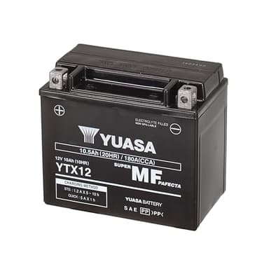 Yuasa YTX12 12V 180 CCA Batería de moto AGM VRLA libre de mantenimiento