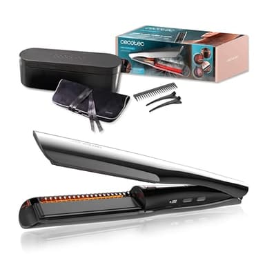 Cecotec Plancha de Pelo con Vapor e Infrarrojos Lisse iSteamy Elite. Alisado Perfecto sin Daños, Hidratación Profunda y Acabado Brillante, Revestimiento Cerámico con Queratina, Temperatura Regulable