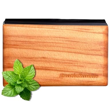 Ambientador de Coche - Madera Natural - Aroma Fresh Menta Duradero y Refrescante - Elimina y Neutraliza Malos Olores al Instante - Viajes Agradables con Ambiente Fresco - Fácil de Usar