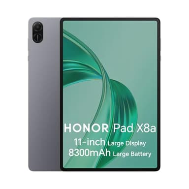 HONOR Pad X8a Tablet 128GB Almacenamiento(Ampliable a 1Tb) 8300mAh,Pantalla 11 Pulgadas 90Hz con Protección,Qualcomm SD 680,Wi-Fi/GPS/Android 14,Gris