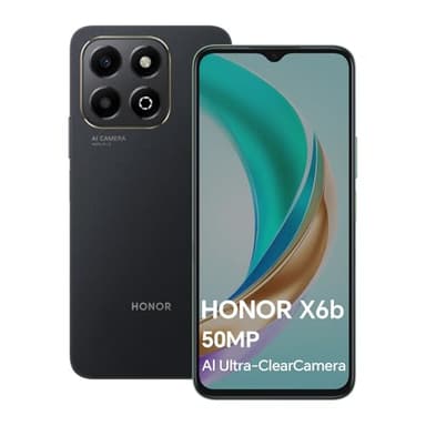 HONOR X6b Smartphone 4GB 128GB, 5200mAh Batería, 50MP Cámara, 6.56" 90Hz TFTLCD, Android 14, Dual Sim, NFC, Negro