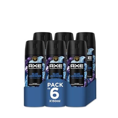 Axe Pack Ahorro Desodorante en aerosol para hombre Blue Lavender Fragancia Premium, 6 x 150 ml