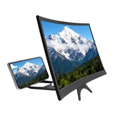 Lupa de pantalla para teléfono móvil | Proyector plegable curvo de 12 pulgadas | Soporte amplificador de video 3D HD | Para personas mayores, para ver videos, noche de cine, viajes, descanso, fiesta