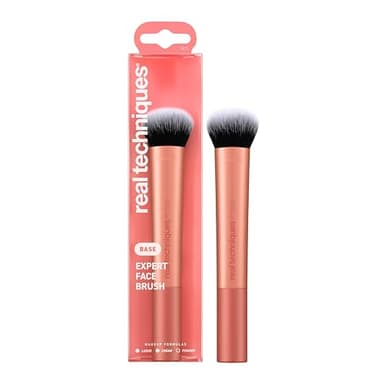 Real Techniques Brocha de maquillaje facial Expert, para bases líquidas y en crema, colorete y bronceador, 1 unidad
