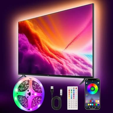 Liwqolx Tira LED TV 3 Metros, Luces LED Retroiluminación, 30 LED/Metro con Aplicación y Control Remoto, Alimentado por USB para TV de 40–65 Pulgadas, Cine en Casa, Dormitorio