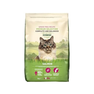 by Amazon Alimento seco para gatos adultos con salmón fresco, receta sin cereales - 3 kg (Paquete de 1) (Anteriormente una marca Lifelong, el mismo producto)
