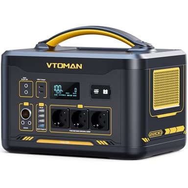 VTOMAN Jump 2200 Estación de Energía Portátil - 2200W/1548Wh Generador Solar LiFePO4 Batería, 3 Salidas CC Ajustar de 12V/10A, Capacidad Ampliable a 3096Wh para Acampadas y Emergencias