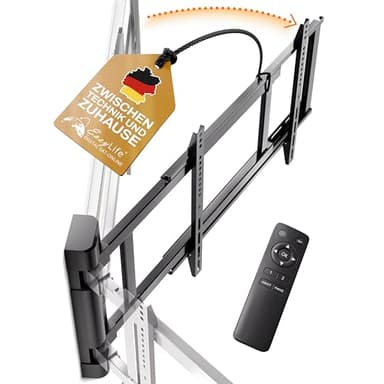 EasyLife Soporte de Pared para TV Eléctrico y Giratorio hasta 170°, Soporte VESA hasta 600×400 para TV LCD/OLED/Curvo, Monitores, Pantallas y Smartboards de 32 a 75 Pulgadas y hasta 50kg máx - Negro
