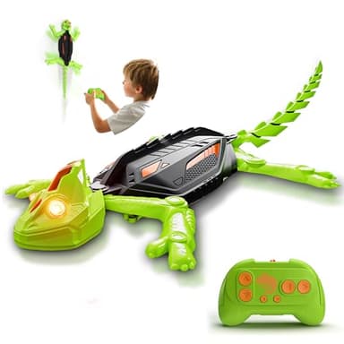 Glückpa Recargable Camaleón Teledirigido, Gecko Teledirigido con Ojos LED, Lagarto Robot Juguetes, Regalos de Cumpleaños para Niños Niñas 3 4 5 6 7 8+ Años [Versión Mejorada]