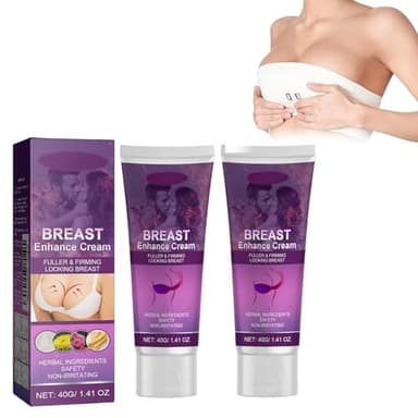 Tkekruh 2PC Crema Busto 40g, Crema Reafirmante De Levantamiento De Senos, Busto Cuello Escote Agrandar Pecho Aumento de Pecho, Reafirmante de Aumento de Senos, Previene el Pecho Caido, Enhance Cream