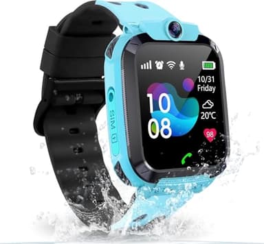 Reloj Inteligente Niños GPS, Smartwatch Niños Telefón y Llamadas, Reloj GPS Niño Localizador, IP68 Impermeable, SOS, Chat de Voz, Cámara, Juegos, Despertador, Estudiantes Niño Niña Regalo para Años