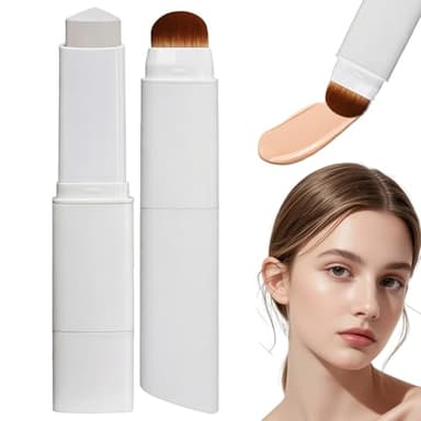 IWIDYA Base Maquillaje Barra Chartming Con Brocha,Crema Blanca Cambia De Color,Corrector Alta Cobertura,Resistente Agua Y Al Sudor,Base coreana,Consigue un maquillaje natural (Light)-E