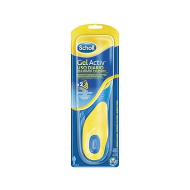 Scholl Plantillas Gel Activ Uso Diario para hombre, para el dia a dia, mayor comodidad y absorción del olor y sudor, talla 40 - 46.5, 1 par (2 plantillas)