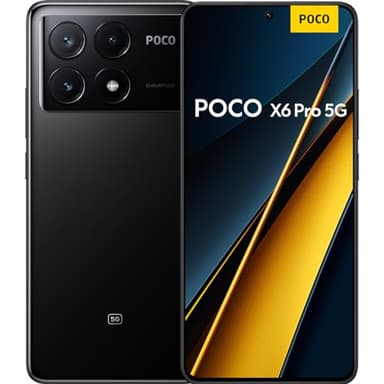 XIAOMI Poco X6 Pro - Smartphone de 12+512GB, Pantalla AMOLED de 6.67” 120Hz 1.5K, MediaTek Dimensity 8300-Ultra, Triple cámara de hasta 64MP, 5000mAh, Negro (Versión ES)