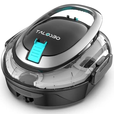 (2026 Upgrade) TALOSBO S2 Robot Piscina,Doble Filtración, Doble Motor Robot Limpiafondos Piscina Sin Cable, 90 Min Autonomía, Autoaparcable, para Piscinas de Fondo Plano 80 m²
