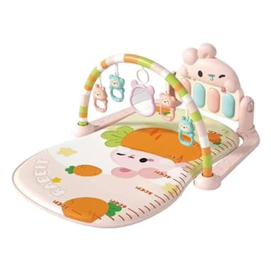 Missmisq Gimnasio Piano Bebe, Gimansio De Actividades Musical para Bebés, Alfombra Gimnasio para Bebés con Piano, Tapete De Actividades con Música Y Luces, Manta De Juegos Plegable