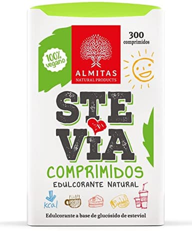 Stevia Edulcorante Comprimidos (300) para café y té, se disuelve sólo en bebidas calientes
