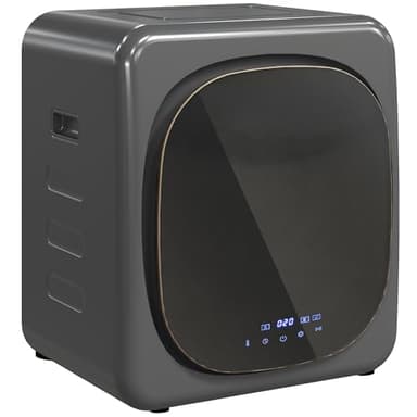 HOMCOM Mini secadora con pantalla táctil LED de 6 programas 4 kg hasta 60℃, 800W Independiente Montable en pared Secadora de extracción de aire con protección contra sobrecalentamiento Secadora de