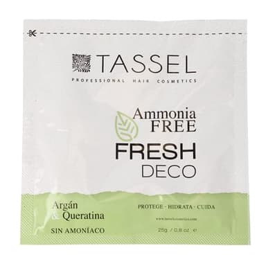 TASSEL Decoloración capilar SIN AMONIACO con Aceite de Argán y Keratina sobre 25 gr | Aclara hasta 9 tonos | Aclarado uniforme y cuidado del cabello | Decolorante pelo profesional