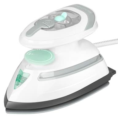 BEAUTURAL Plancha Ropa, Mini Plancha de Vapor de Viaje con Doble Voltaje (100~127V/220~240V), Suela Antiadherente, Ideal para Planchar, Costura, Quilting y Manualidades