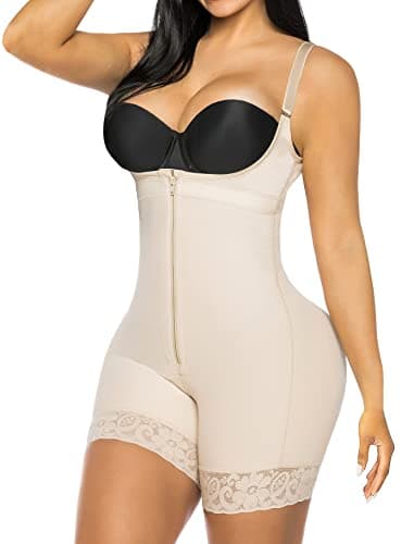 YIANNA Mujer Fajas Colombianas Reductoras de Abdomen y Cintura Invisible Body Reductor Shapewear Moldeadora Colombiana Lencería Corset Beige,7212 Size 2XL