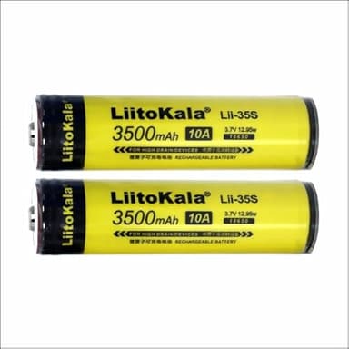 LiitoKala Baterías recargables, Liitokala, 18650, batería de litio 18650 de 3,7 V, batería recargable de iones de litio 18650, 3500 mAh, batería de alta capacidad de 3500 mAh, 65 x 18 mm, 2