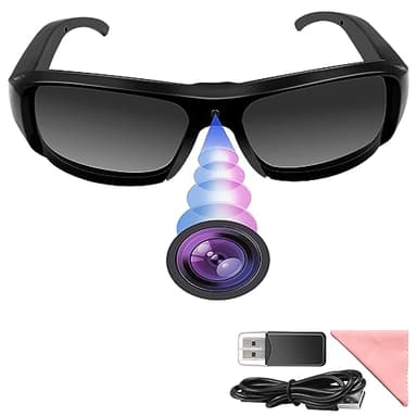 LXMIMI Deporte Gafas de Cámara, Gafas de Sol Cámara Oculta HD 1080P, Mini Deporte Gafas de Sol Cámara de Vídeo, Bicicleta/Motocicleta Cámara de Acción para Tomar Foto y Vídeo