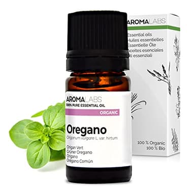 Orégano Verde BIO (Origanum vulgare - subsp. hirtum) - 5 mL - Aceite Esencial Quimiotipado y Certificado AB - Defensas naturales - Aroma Labs