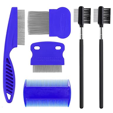 Molain Removedor de manchas de lágrimas para perros y gatos, juego de 6 piezas con peine para ojos y cepillo para gatitos y cachorros