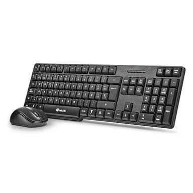 NGS Euphoria Kit – Pack Teclado y Ratón Inalámbrico 2,4 GHz, QWERTY Español, Compatible con PC, Mac y Portátil, Plug & Play, Pilas Incluidas, Negro